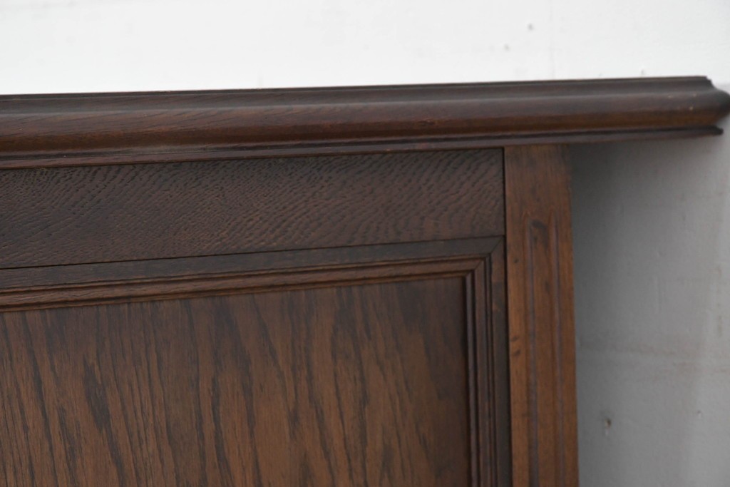 和製ヴィンテージ　国産　ナラ材　収納力に優れた使い勝手の良い両袖デスク　(R-087246)