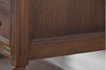 和製ヴィンテージ　国産　ナラ材　収納力に優れた使い勝手の良い両袖デスク　(R-087246)