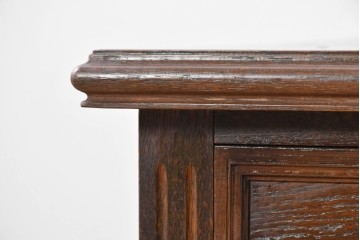 和製ヴィンテージ　国産　ナラ材　収納力に優れた使い勝手の良い両袖デスク　(R-087246)