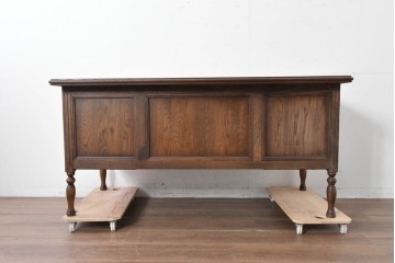 和製ヴィンテージ　国産　ナラ材　収納力に優れた使い勝手の良い両袖デスク　(R-087246)