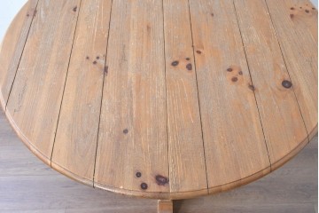 中古　アメリカ　ETHAN ALLEN(イーセンアーレン)　アメリカンカントリー　アンティーク調の素朴な風合いが魅力のエクステンションテーブル　(R-087247)