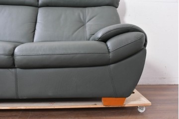 中古　FALIO JAPAN取扱い　ASE社　本革　ゆったりくつろげる2人掛けソファ　(R-087249)