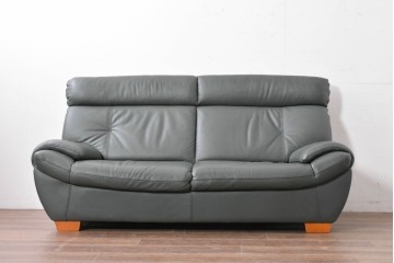 中古　FALIO JAPAN取扱い　ASE社　本革　ゆったりくつろげる2人掛けソファ　定価約29万円　(R-087250)