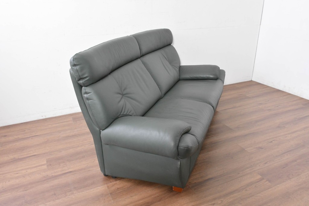 中古　FALIO JAPAN取扱い　ASE社　本革　ゆったりくつろげる2人掛けソファ　定価約29万円　(R-087250)