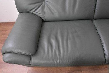 中古　FALIO JAPAN取扱い　ASE社　本革　ゆったりくつろげる2人掛けソファ　定価約29万円　(R-087250)