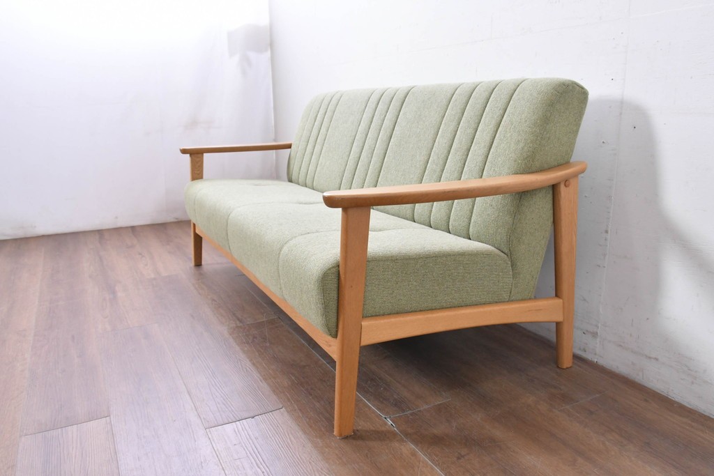 中古　美品　浜本工芸　S-1000　オーク材　ナチュラルなリビングチェア　(R-087251)