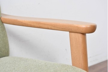 中古　美品　浜本工芸　S-1000　オーク材　ナチュラルなリビングチェア　(R-087251)