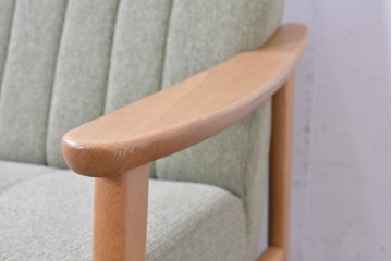 中古　美品　浜本工芸　S-1000　オーク材　ナチュラルなリビングチェア　(R-087251)