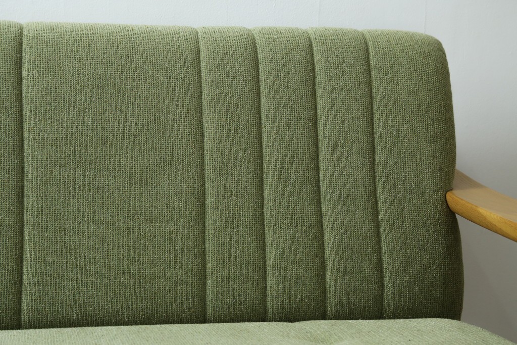 中古　美品　浜本工芸　S-1000　ナラ材　軽量コンパクトな快適2人掛けソファ　(R-087251)