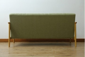 中古　美品　浜本工芸　S-1000　ナラ材　軽量コンパクトな快適2人掛けソファ　(R-087251)