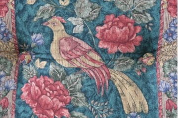 中古　カントリーハウス　Brugge(ブルージュ)　優雅な花鳥柄の一人掛けソファ　定価約19万円　(R-087255)