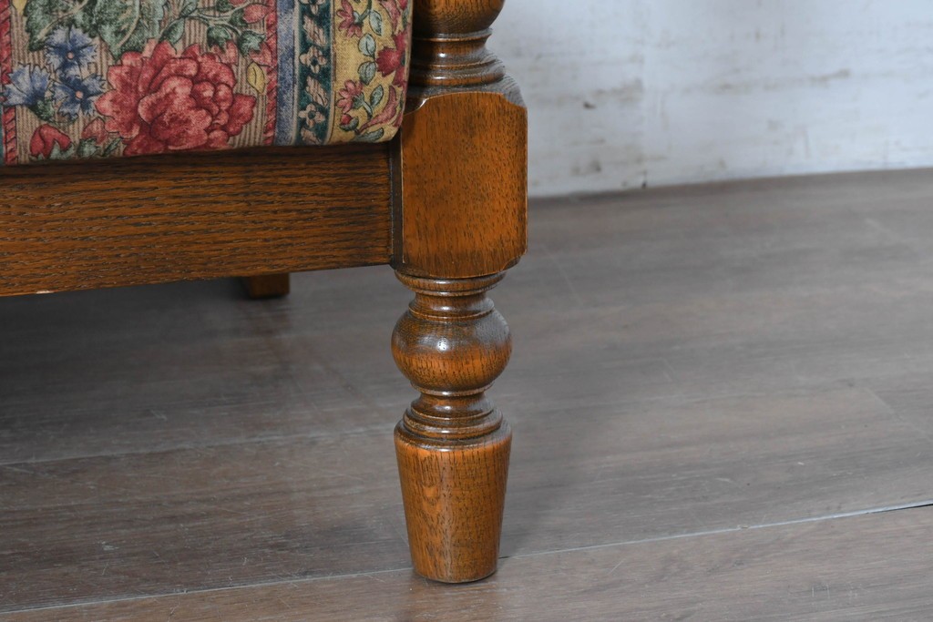 中古　カントリーハウス　Brugge(ブルージュ)　優雅な花鳥柄の一人掛けソファ　定価約19万円　(R-087255)