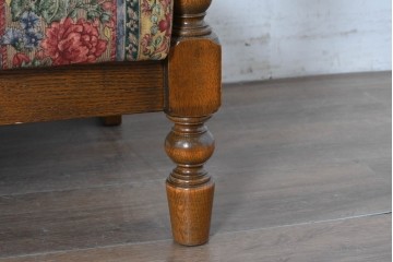 中古　カントリーハウス　Brugge(ブルージュ)　優雅な花鳥柄の一人掛けソファ　定価約19万円　(R-087255)