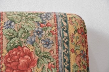 中古　三越家具　COUNTRY HOUSE(カントリーハウス)　Brugge(ブルージュ)　優雅な花鳥柄の一人掛けソファ　定価約19万円　(R-087255)