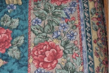 中古　三越家具　COUNTRY HOUSE(カントリーハウス)　Brugge(ブルージュ)　優雅な花鳥柄の一人掛けソファ　定価約19万円　(R-087255)