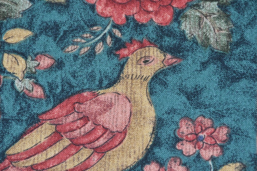 中古　三越家具　COUNTRY HOUSE(カントリーハウス)　Brugge(ブルージュ)　優雅な花鳥柄の一人掛けソファ　定価約19万円　(R-087255)