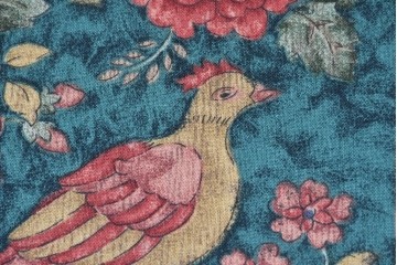 中古　三越家具　COUNTRY HOUSE(カントリーハウス)　Brugge(ブルージュ)　優雅な花鳥柄の一人掛けソファ　定価約19万円　(R-087255)