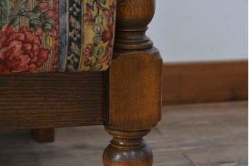 中古　三越家具　COUNTRY HOUSE(カントリーハウス)　Brugge(ブルージュ)　優雅な花鳥柄の一人掛けソファ　定価約19万円　(R-087255)