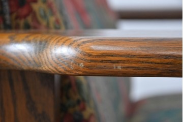 中古　三越家具　COUNTRY HOUSE(カントリーハウス)　Brugge(ブルージュ)　優雅な花鳥柄の一人掛けソファ　定価約19万円　(R-087255)