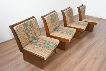 中古　カントリーハウス　Brugge(ブルージュ)　華やかな花鳥柄のラウンジチェア4脚　セット定価約41万円　(R-087256)