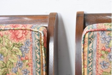 中古　カントリーハウス　Brugge(ブルージュ)　華やかな花鳥柄のラウンジチェア4脚　セット定価約41万円　(R-087256)