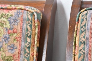 中古　カントリーハウス　Brugge(ブルージュ)　華やかな花鳥柄のラウンジチェア4脚　セット定価約41万円　(R-087256)