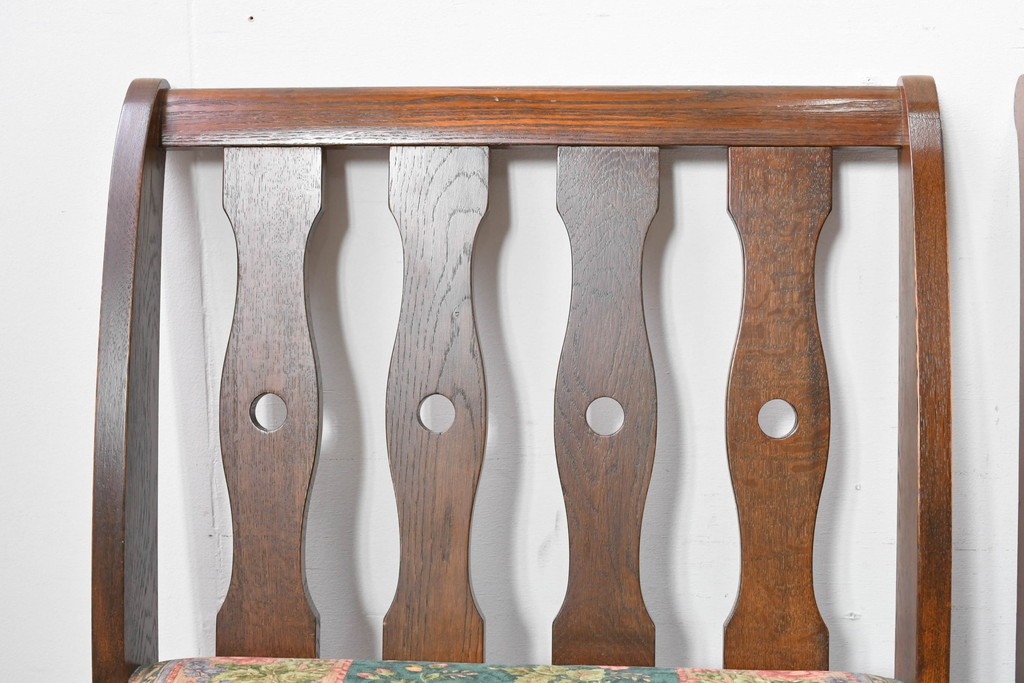 中古　カントリーハウス　Brugge(ブルージュ)　華やかな花鳥柄のラウンジチェア4脚　セット定価約41万円　(R-087256)