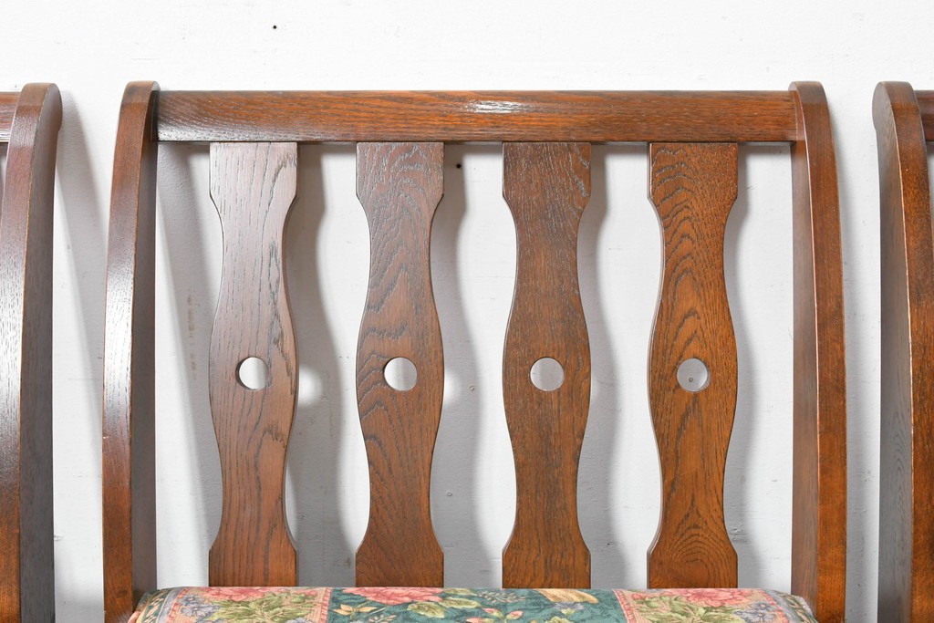 中古　カントリーハウス　Brugge(ブルージュ)　華やかな花鳥柄のラウンジチェア4脚　セット定価約41万円　(R-087256)