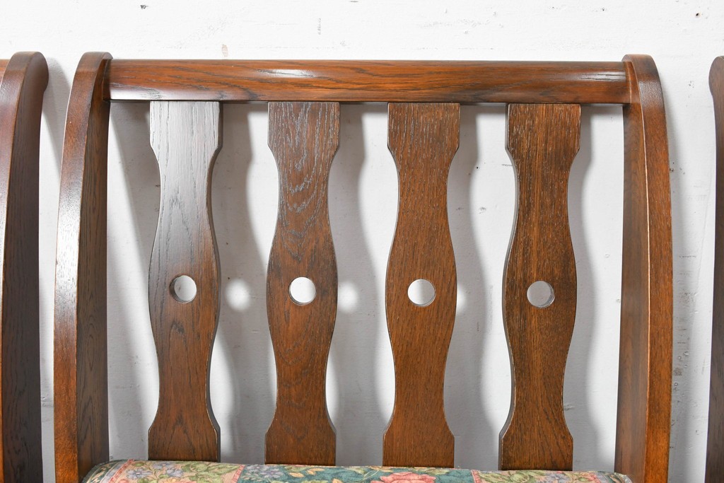 中古　カントリーハウス　Brugge(ブルージュ)　華やかな花鳥柄のラウンジチェア4脚　セット定価約41万円　(R-087256)