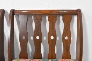 中古　カントリーハウス　Brugge(ブルージュ)　華やかな花鳥柄のラウンジチェア4脚　セット定価約41万円　(R-087256)