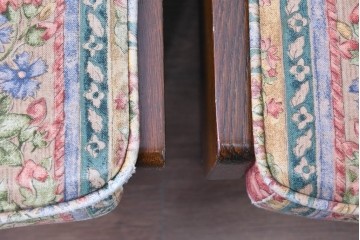 中古　カントリーハウス　Brugge(ブルージュ)　華やかな花鳥柄のラウンジチェア4脚　セット定価約41万円　(R-087256)