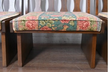 中古　カントリーハウス　Brugge(ブルージュ)　華やかな花鳥柄のラウンジチェア4脚　セット定価約41万円　(R-087256)