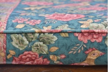 中古　カントリーハウス　Brugge(ブルージュ)　華やかな花鳥柄のラウンジチェア4脚　セット定価約41万円　(R-087256)