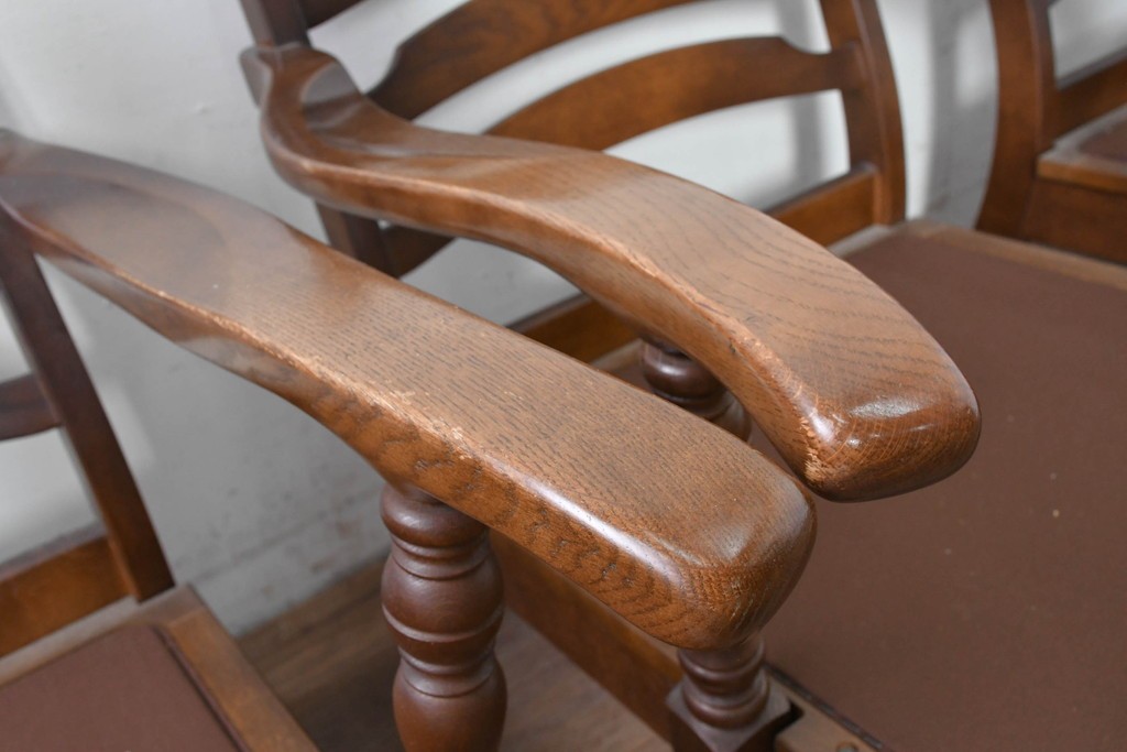 中古　美品　飛騨産業　キツツキ　穂高シリーズ　花柄とフリルが華やかな1人掛けソファ5脚セット　定価(5脚合計)約65万円　(R-087258)