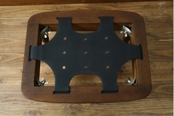 中古　美品　飛騨産業　キツツキ　穂高シリーズ　花柄とフリルが華やかなオットマン　(R-087259)