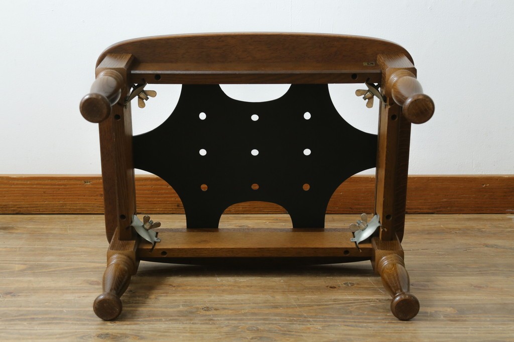 中古　美品　飛騨産業　キツツキ　穂高シリーズ　花柄とフリルが華やかなオットマン　(R-087259)