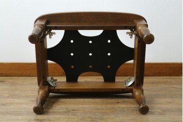 中古　美品　飛騨産業　キツツキ　穂高シリーズ　花柄とフリルが華やかなオットマン　(R-087259)