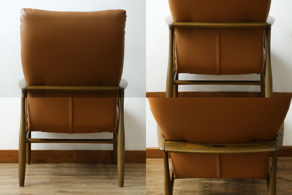 中古　美品　FUJI FURNITURE(冨士ファニチア)　Mysa(ミーサ)　上品でモダンなリクライニングチェアとスツールのセット　定価約24万円　(R-087263)