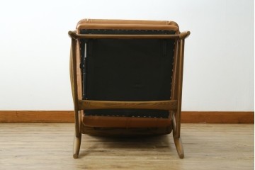 中古　美品　FUJI FURNITURE(冨士ファニチア)　Mysa(ミーサ)　上品でモダンなリクライニングチェアとスツールのセット　定価約24万円　(R-087263)