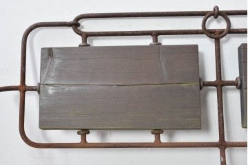 【簡易リペア限定品】ヨーロッパヴィンテージ　リング装飾が目を惹くアイアンベンチ　(R-087264)