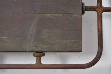 【簡易リペア限定品】ヨーロッパヴィンテージ　リング装飾が目を惹くアイアンベンチ　(R-087264)