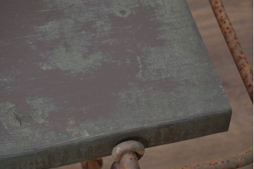 【簡易リペア限定品】ヨーロッパヴィンテージ　リング装飾が目を惹くアイアンベンチ　(R-087264)