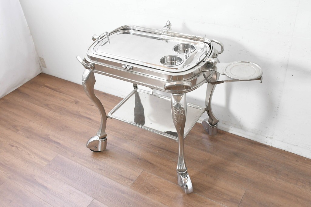 中古　美品　高級輸入品　バロック調の装飾が優雅なローストビーフワゴン　定価約130万円　(R-087269)