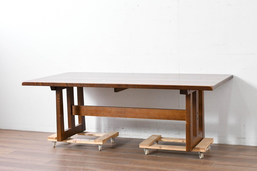 中古　美品　希少な廃番品　三越家具(現カントリーハウス)　Brugge(ブルージュ)　木目の美しい6人掛けダイニングテーブル　(R-087270)