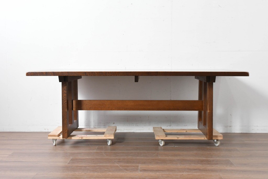 中古　美品　希少な廃番品　三越家具(現カントリーハウス)　Brugge(ブルージュ)　木目の美しい6人掛けダイニングテーブル　(R-087270)