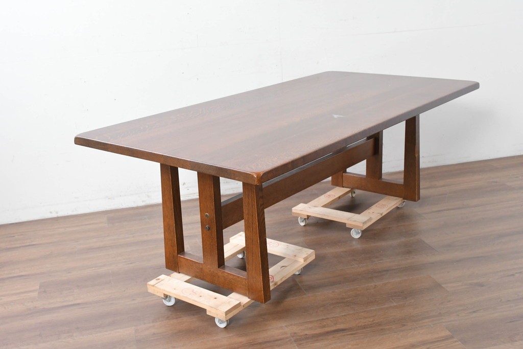 中古　美品　希少な廃番品　三越家具(現カントリーハウス)　Brugge(ブルージュ)　木目の美しい6人掛けダイニングテーブル　(R-087270)