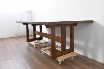 中古　美品　希少な廃番品　三越家具(現カントリーハウス)　Brugge(ブルージュ)　木目の美しい6人掛けダイニングテーブル　(R-087270)