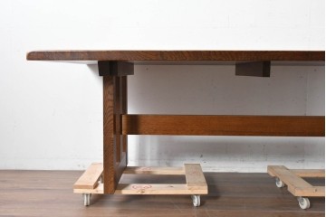 中古　美品　希少な廃番品　三越家具(現カントリーハウス)　Brugge(ブルージュ)　木目の美しい6人掛けダイニングテーブル　(R-087270)