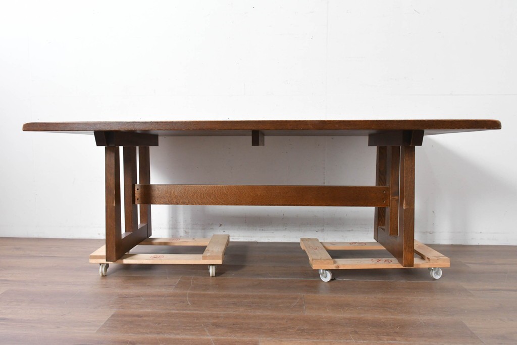 中古　美品　希少な廃番品　三越家具(現カントリーハウス)　Brugge(ブルージュ)　木目の美しい6人掛けダイニングテーブル　(R-087270)