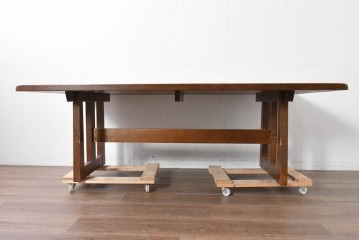 中古　美品　希少な廃番品　三越家具(現カントリーハウス)　Brugge(ブルージュ)　木目の美しい6人掛けダイニングテーブル　(R-087270)